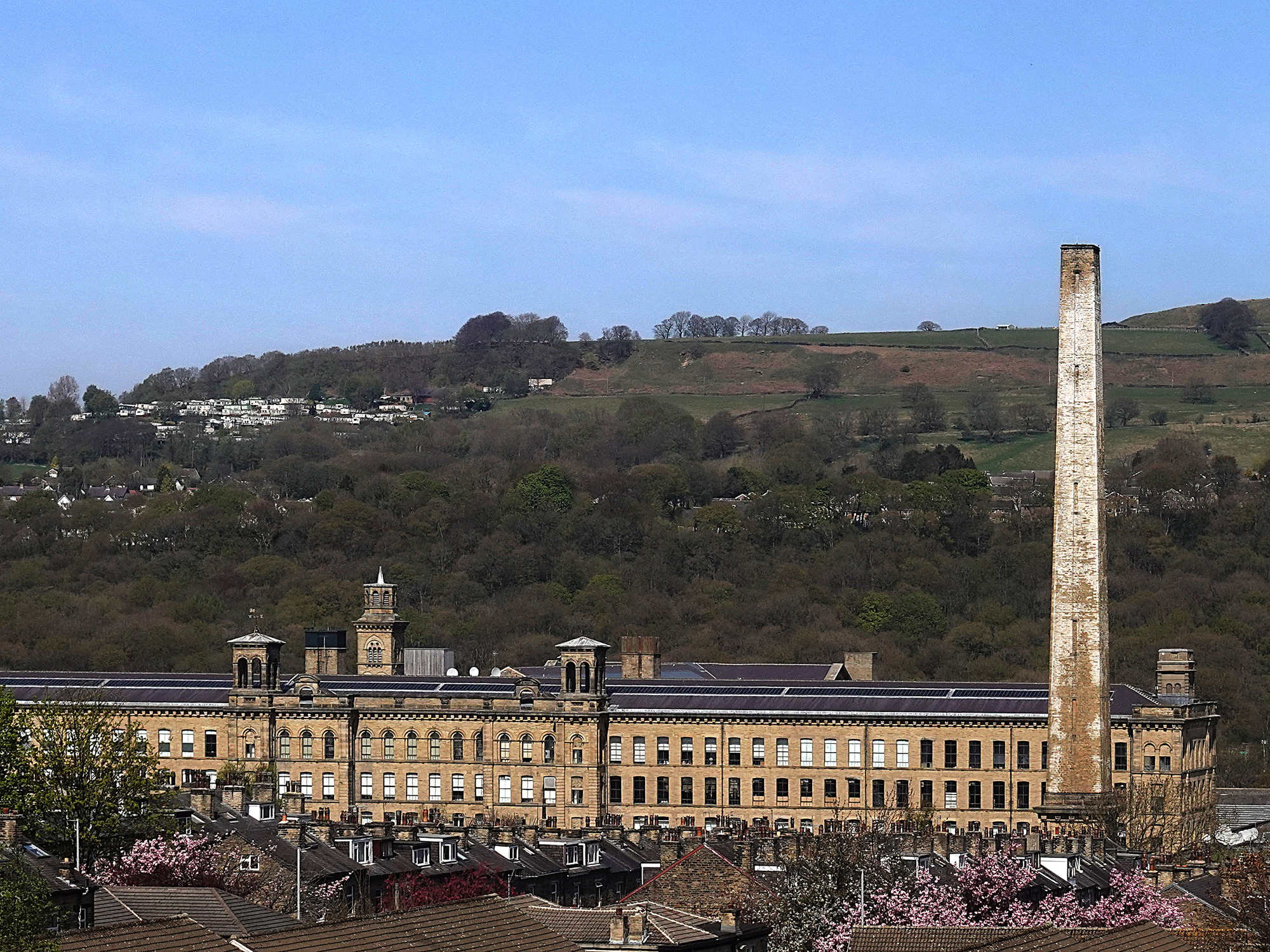 Salts Mill and Hope Hill view from Aire View avenue
