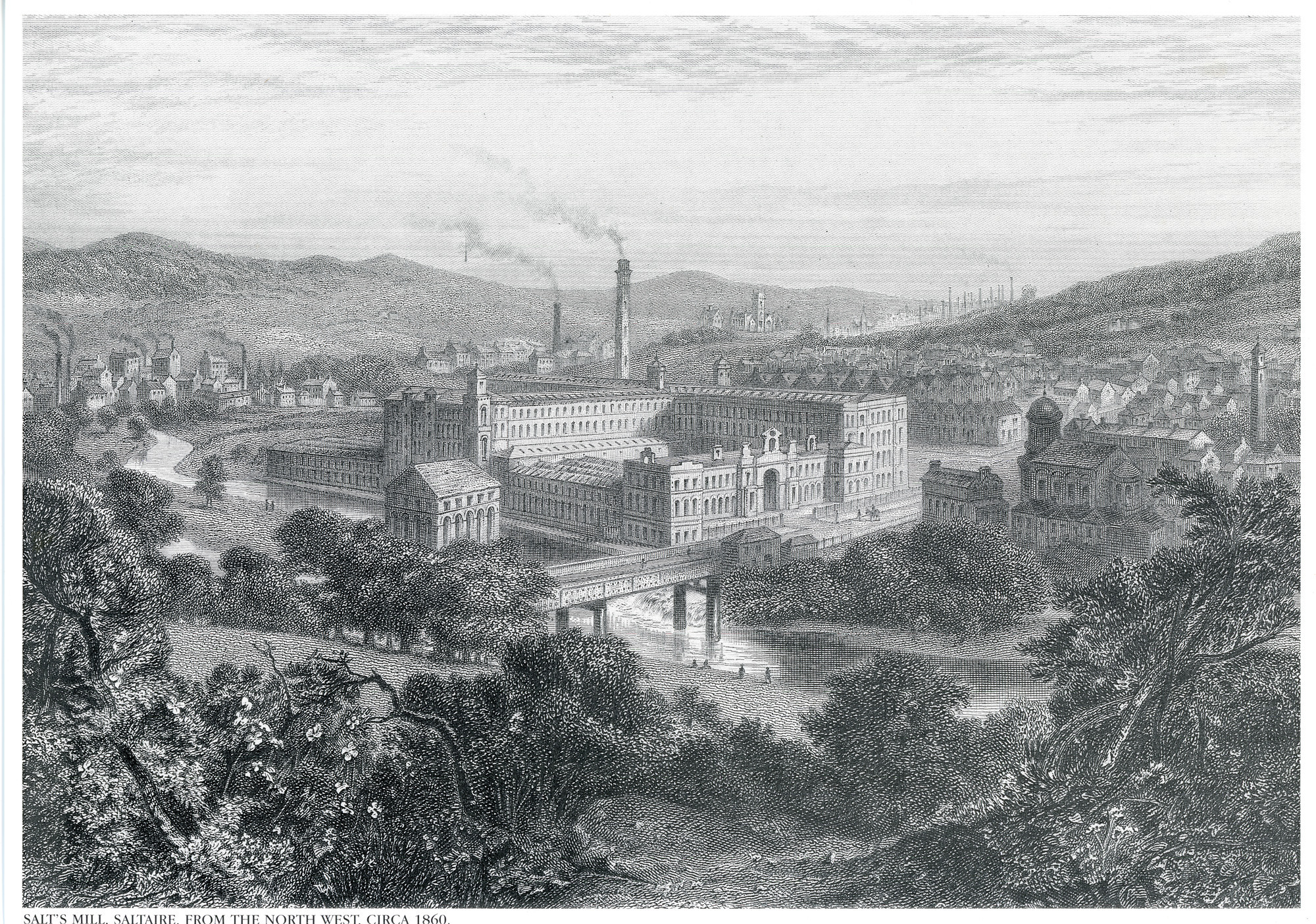 Salt's Mill Saltaire from the north west c.1860