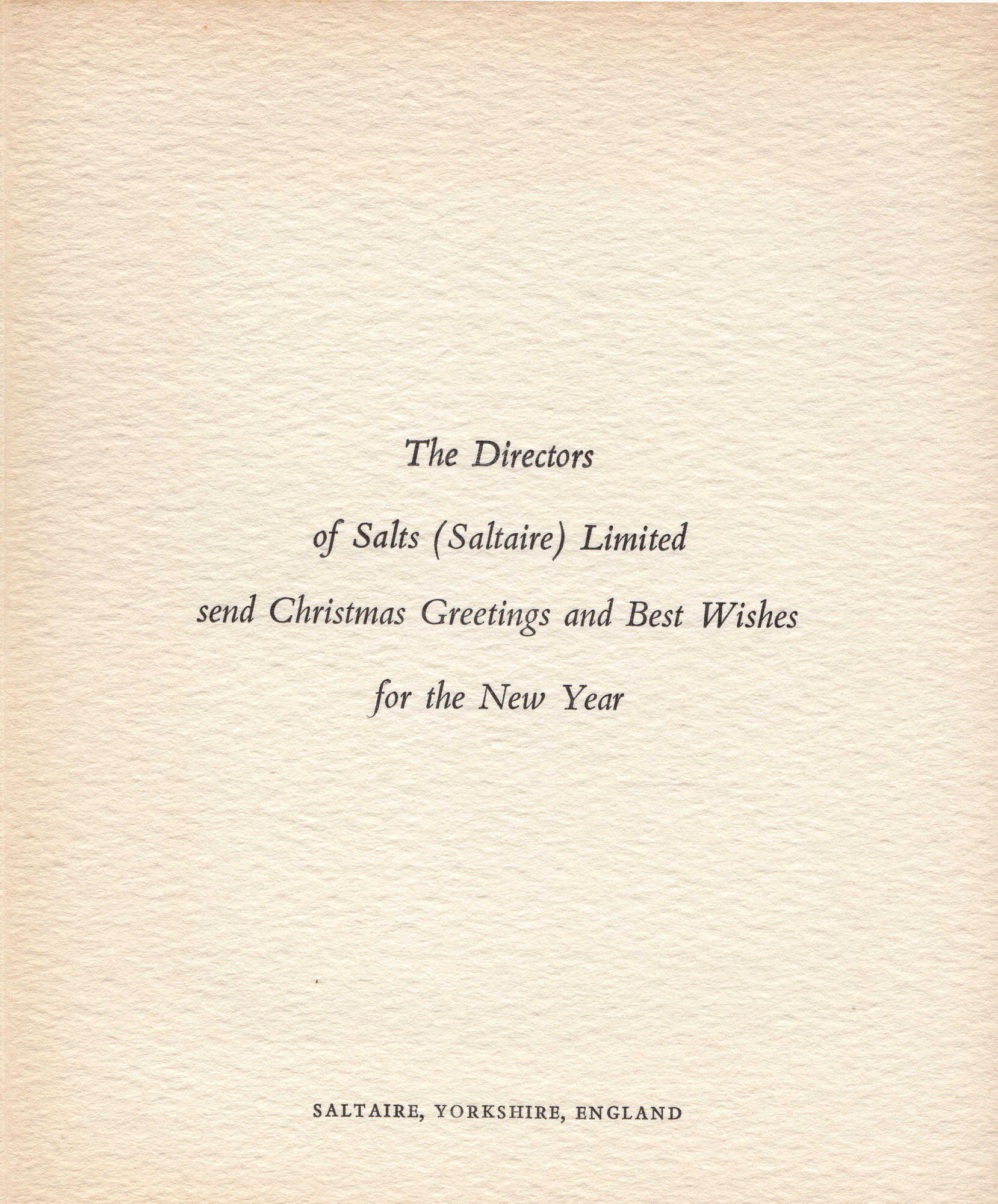 Salts Mill : Volume Six : Collection of Christmas Cards from the Directors of Salts (Saltaire) Ltd