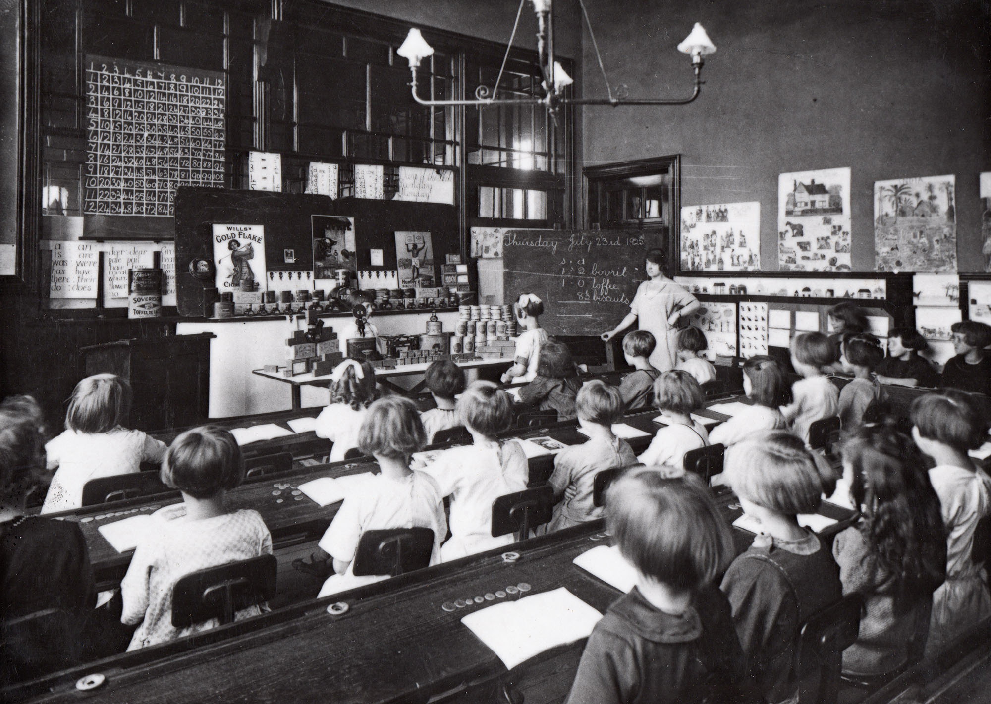 School counting class in Albert Road School, 1925