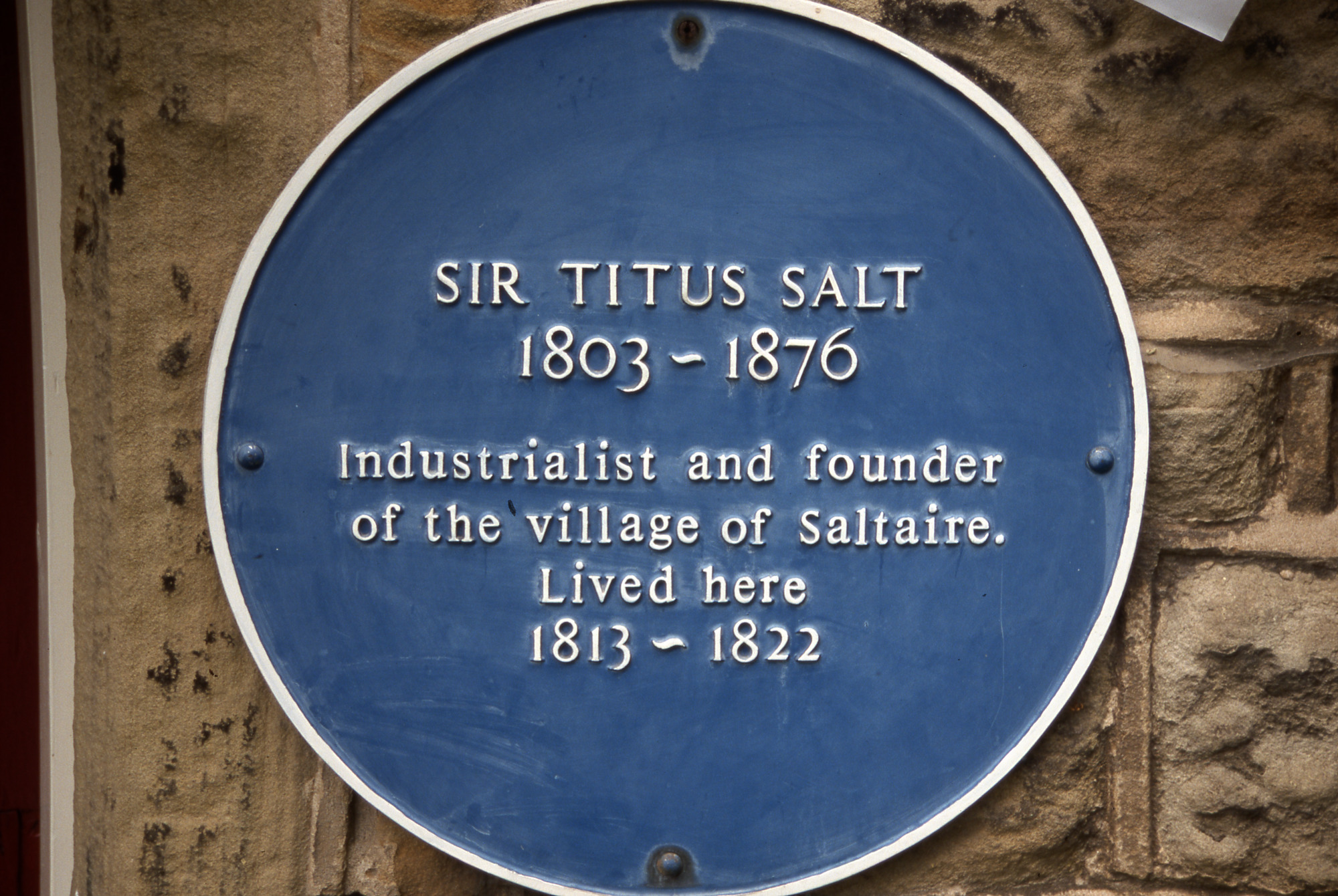Titus Salt plaque Crofton
