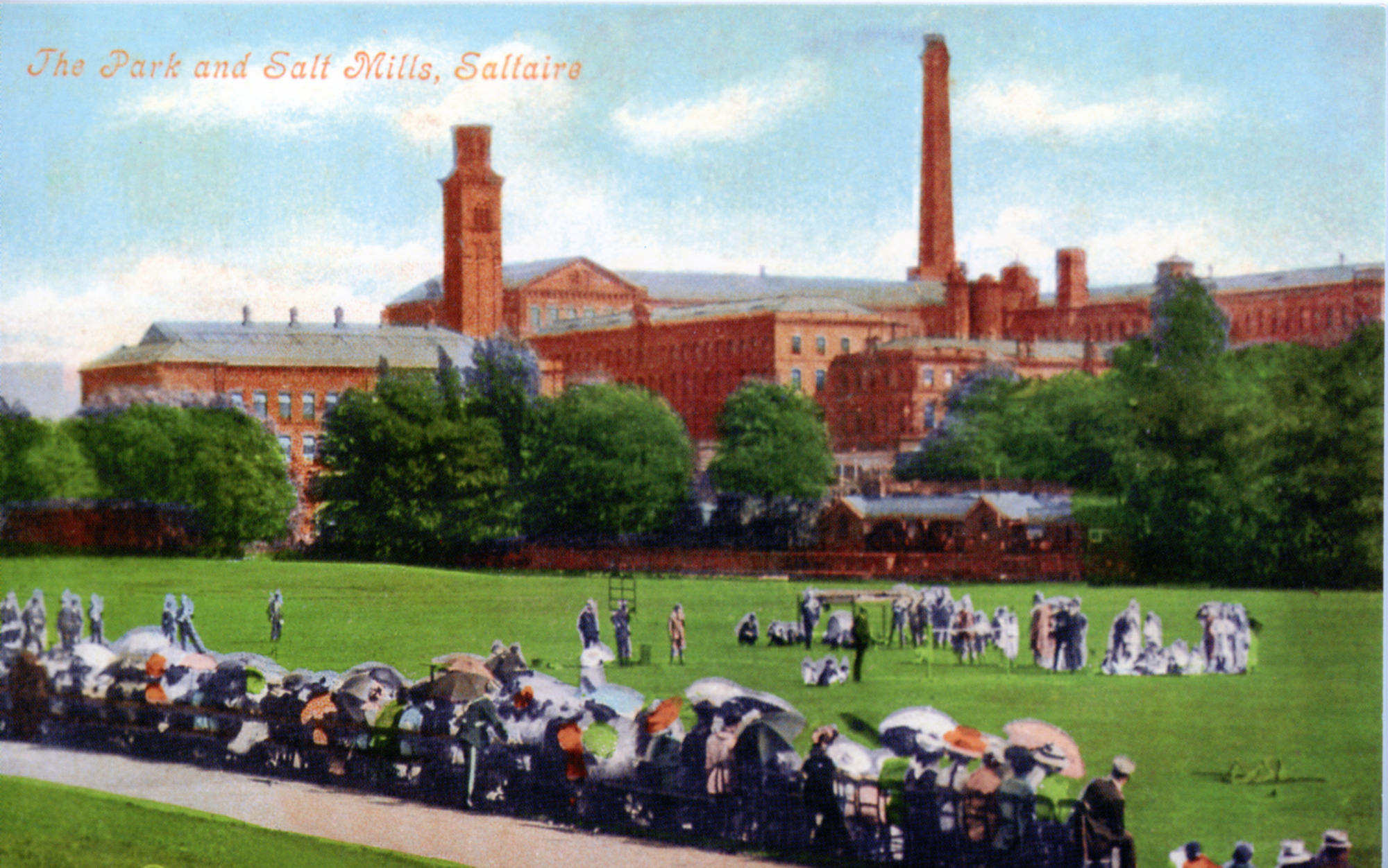 The park and Salt Mills, Saltaire